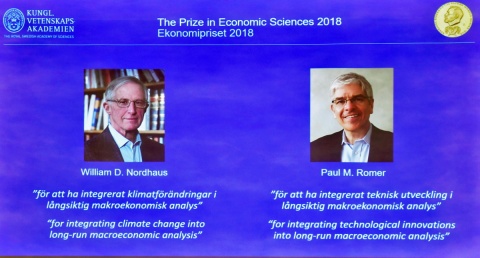 William Nordhaus i Paul Romer laureatami Nagrody Nobla w dziedzinie ekonomii